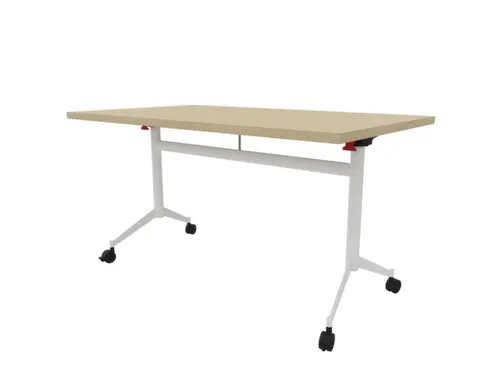 klaptafel,HxBxD 750x1400x800mm,hoekig,T-voet wit,ovale buis,blad eiken