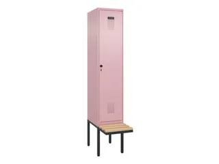 locker met bank,voor scheiding van kleding,HxBxD 2120x400x815mm,1vak - 2