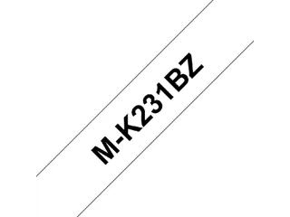Labeltape Brother P-touch M-K231 ongelamineerd 12mm zwart op wit - 1