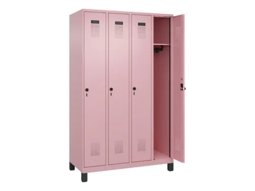 locker,HxBxD 1950x1200x500mm,4vak,vak B 300mm,draaigrendel,voeten