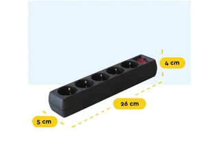 Stekkerdoos BRASQ 5 voudig 5 meter zwart - 3