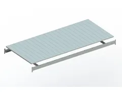 legbord van plaatstaal,v. breedvakstelling,BxD 2200x1050mm,vakl. 600kg