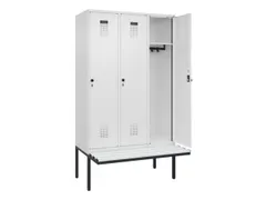 locker met bank,HxBxD 2120x1200x815mm,3vak,vak B 400mm,draaigrendel