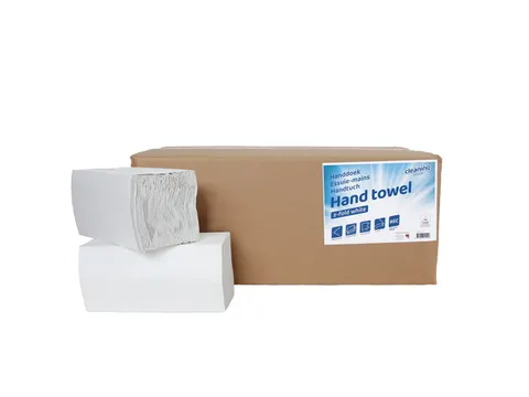 Handdoek Cleaninq Z-vouw 2-laags 22x22.5cm Wit 20x200 stuks