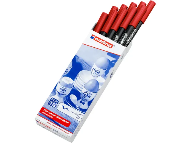 Brushpen edding 4200 porselein rood