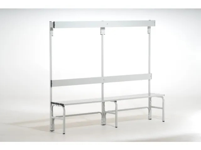 banc-patère,HxLxP 1650x2000x375mm,barres alu,structure acier RAL7035