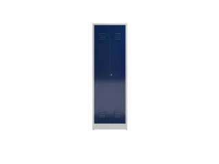 Lockerkast 1800x590x500mm 2 vakken, klinksluiting, RAL5010 - 1