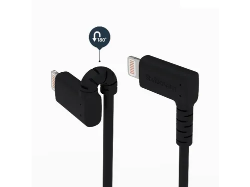 1 Meter Gehoekte Lightning Usb Kabel Apple Zwart Aramide