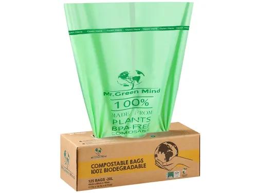 Afvalzak bio Mr. Green Mind 45x50cm 20 liter dispenser 125 stuks