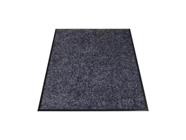 Schoonloopmat Binnen 60x90 Cm Wasbaar Grijs