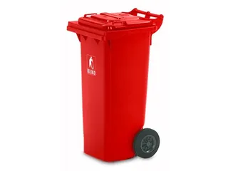 Vuilcontainer PE 80 liter HxBxD 930x448x530mm met wielen rood - 2