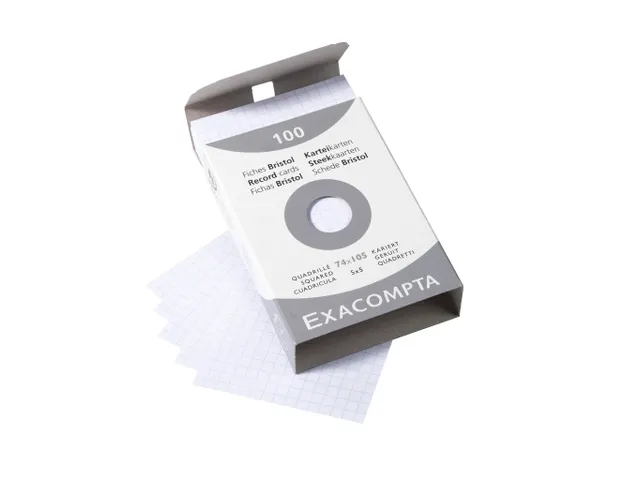 steekkaarten bristol Geruit 5x5 niet geperforeerd 74x105mm 100 stuks