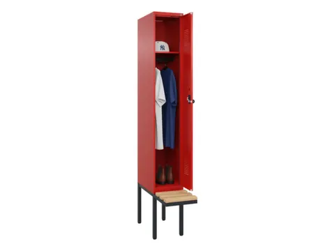 locker met bank,HxBxD 2120x300x815mm,1vak,vak B 300mm,draaigrendel