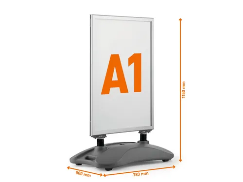 Stoepbord Aluminium Heavy Base Outdoor Dubbelzijdig A1
