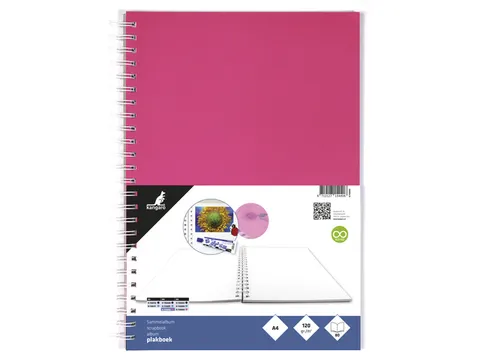 Plakboek Kangaro A4+ 120 grams 40 vel, voorkant roze