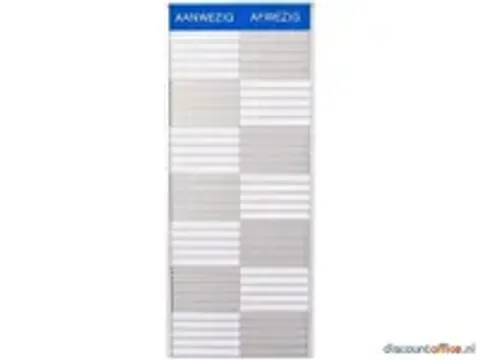 OUTLET In-uit Bord 30 Namen Aluminium Aan/afwezigheidsbord