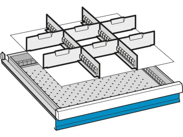Indelingsmateriaal voor front H 50mm 2gesleufde lengteverdelers/6dwars