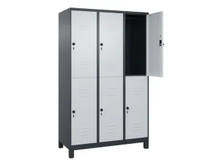 dubbeldekse locker,HxBxD 1950x1200x500mm,3x2vak.,vak B 400mm - 2