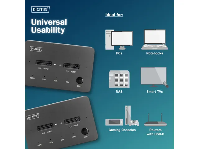 NVMe kloonstation USB3.1 Gen2 Type-C NVMe M.2 SSD behuizing