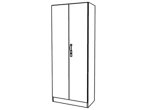 kantoorkast,HxBxD 2004x800x420mm,4xhouten vloer,stanggreep