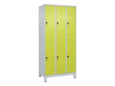 dubbeldekse locker,HxBxD 1950x900x500mm,3x2vak.,vak B 300mm