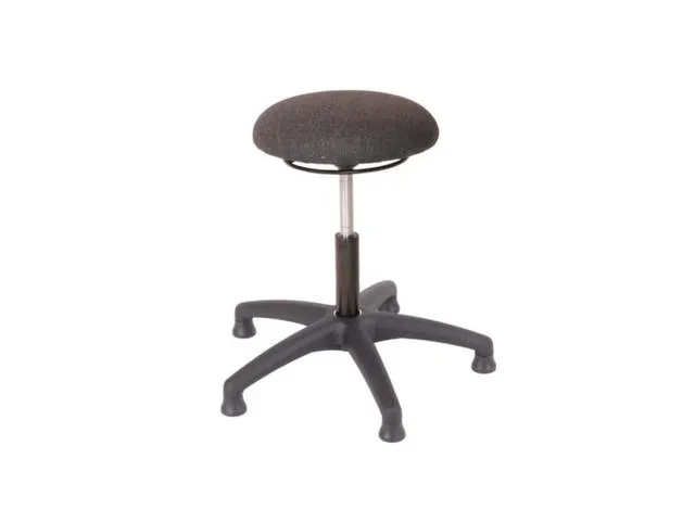 Werkplaatskruk Zit H 450-580Mm Gasveer Zwart Stof Vloerglijders