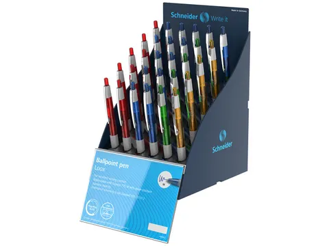 Stylo bille Schneider Loox Softgrip Présentoir SIS 30 pièces