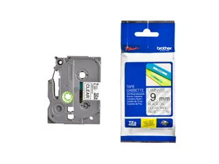 Labeltape Brother P-touch TZe-121 standaard 9mm zwart op transparant - 6