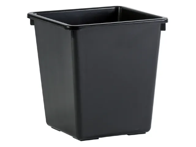 Corbeille à Papier Synthétique Carrée Conique 27 Litres Noir