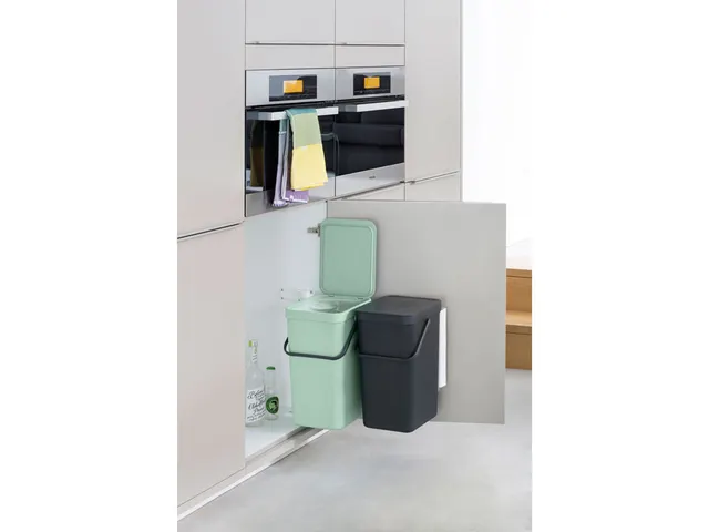 Inbouwafvalemmer Sort & Go 2x16 Liter Jade Donkergrijs