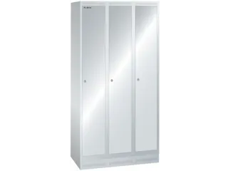 garderobekast,HxBxD 1800x900x500mm,3vak,vak B 300mm,cil.-slot,sokkel - 1