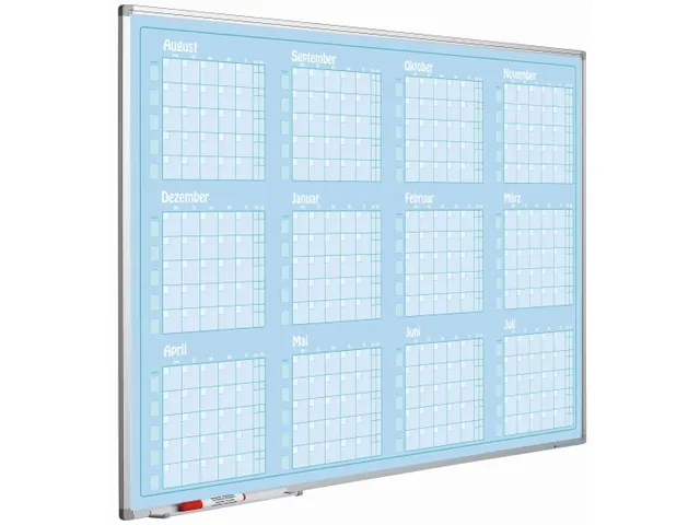 Jaarplanner blauw Softline profiel 90x120cm Aug-Jul Duits