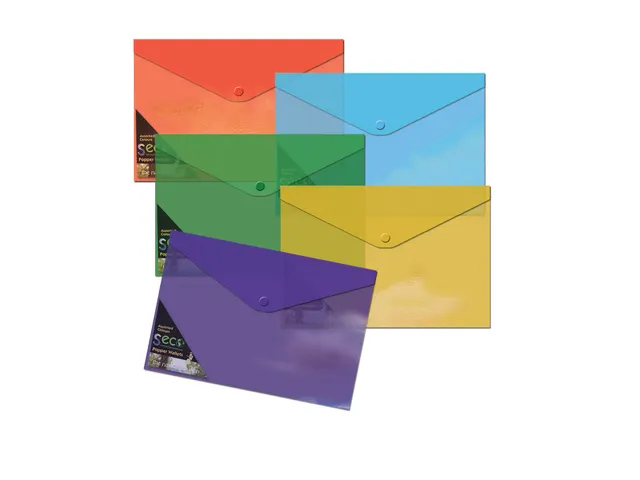 Envelopmap Seco A4+ 5 st assorti duurzaam afbreekbaar gerecycled