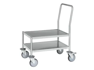 RVS duwbeugelwagen,draagverm. 200kg,laadvl. LxB 980x475mm,RVSplaat - 1
