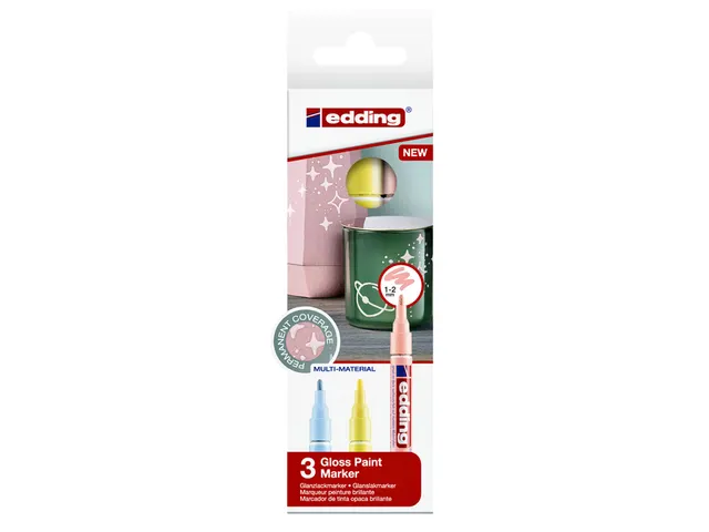Viltstift edding 751 lakmarker pastel set à 3 stuks assorti