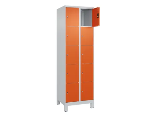 lockerkast,HxBxD 1950x600x500mm,2x5vakken,vak B 300mm,cil.-slot,voeten