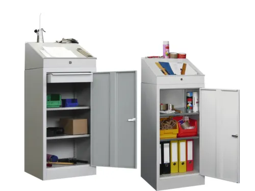 Lessenaarkast Hxbxd 1095/1270x500x500mm 2legborden Staal Ral7035