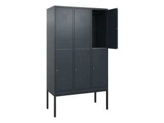 dubbeldekse locker,HxBxD 2120x1200x500mm,3x2vak.,vak B 400mm,cil.-slot - 2