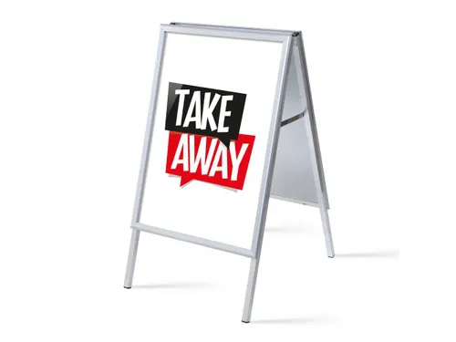 Stoepbord A1 complete set met print "Take Away" Wit