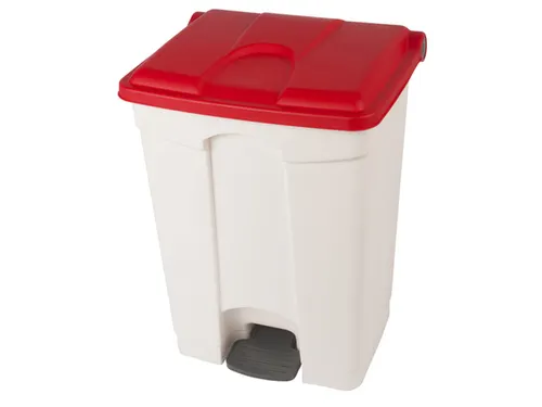pedaalemmer,1x70l,HxBxD 673x495x412mm,romp PP wit,deksel PP rood
