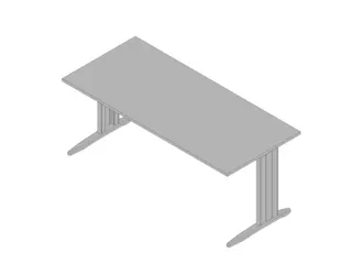 bureau,HxBxD 730x1800x800mm,blad grijs,C-voet aluminium - 1