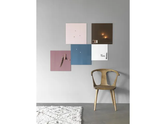 Glasmagneetbord Naga 45x45cm jeansblauw