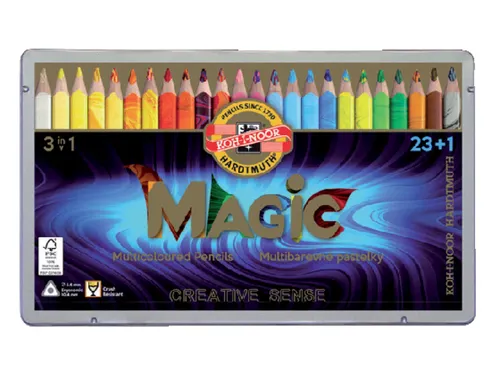 Kleurpotloden Koh-i-Noor Jumbo Magic doos 24 kleuren