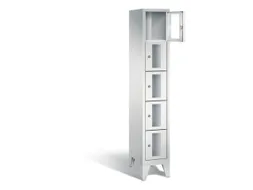 Lockerkast 1850x320x500mm 1x5 vakken Cilinderslot Poten, RAL7035