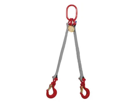 Hijsstroppen 2-Sprong Draagvermogen 0-45° 5 6T Nuttige L 1M Grijs