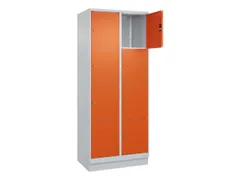 lockerkast,HxBxD 1950x800x500mm,2x4vakken,vak B 400mm,cil.-slot,sokkel