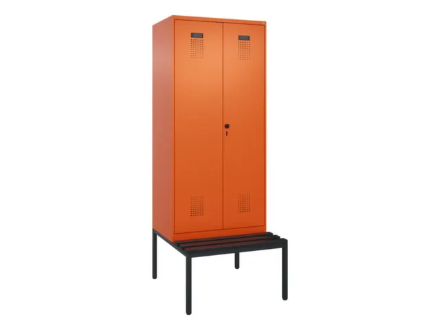 locker met bank,voor scheiding van kleding,HxBxD 2120x800x815mm,2vak