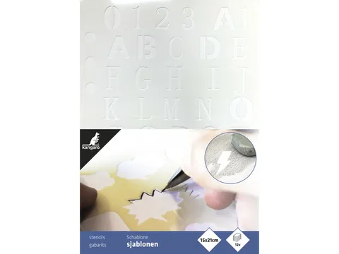 Sjablonen Kangaro 12 stuks 15x21cm assorti