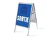 Stoepbord A1 complete set met print "SORTIE" Blauw