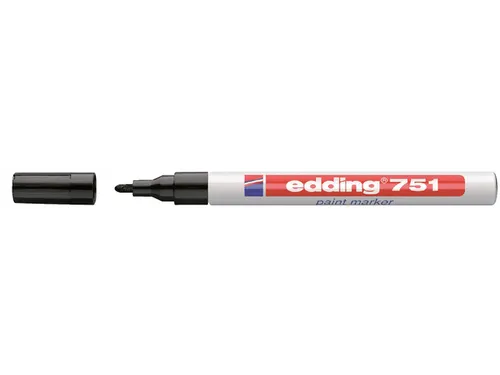 Viltstift edding 751 lakmarker rond zwart 1-2mm